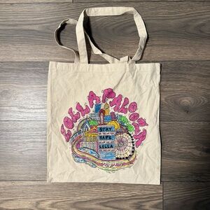 Lolla Palooza Beige Tote Bag